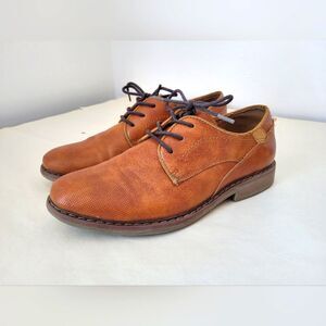 Freeman Rance Loafers Youth 2.5 Brown Cognac Faux Leather Dress Shoes Boys Kids